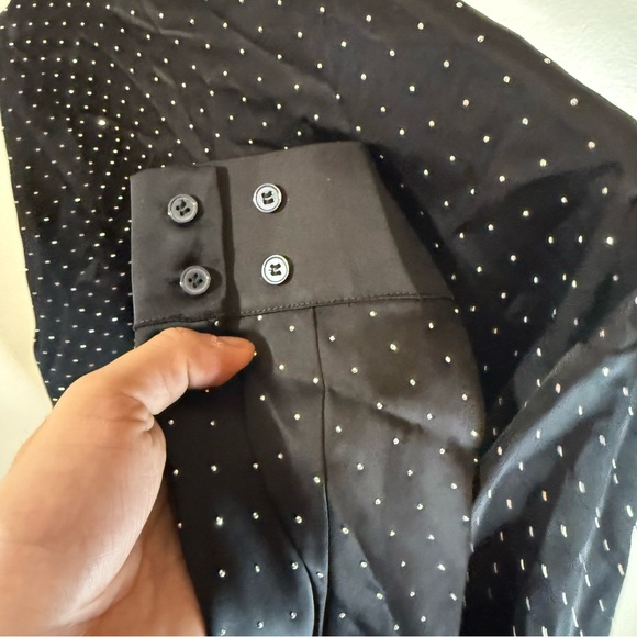 ORTTU Black Shirt Jacket with Subtle Dots - Picture 8 of 9